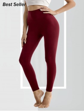 SEEMLESS STRETCHY FOOTLESS, FLEECE LINED TIGHTS